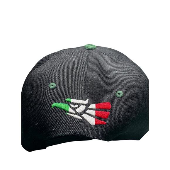 Mexico Flag Eagle Snapback Hat – Wynn Headwear Black/Green Cap - Picture 2 of 3